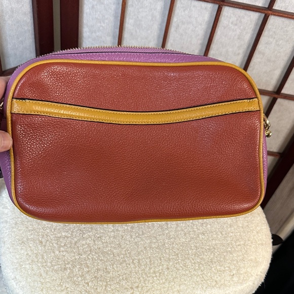 Coach Two-Tone Leather Crossbody Bag in Brown and Purple - Picture 8 of 10